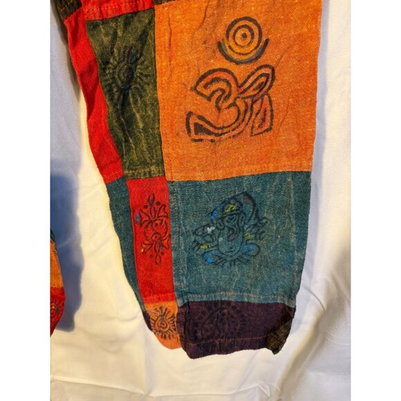 Rising Boho Patchwork Pants Womens Large Distressed Boho Hippie Shabby Chic Fair - Picture 3 of 4